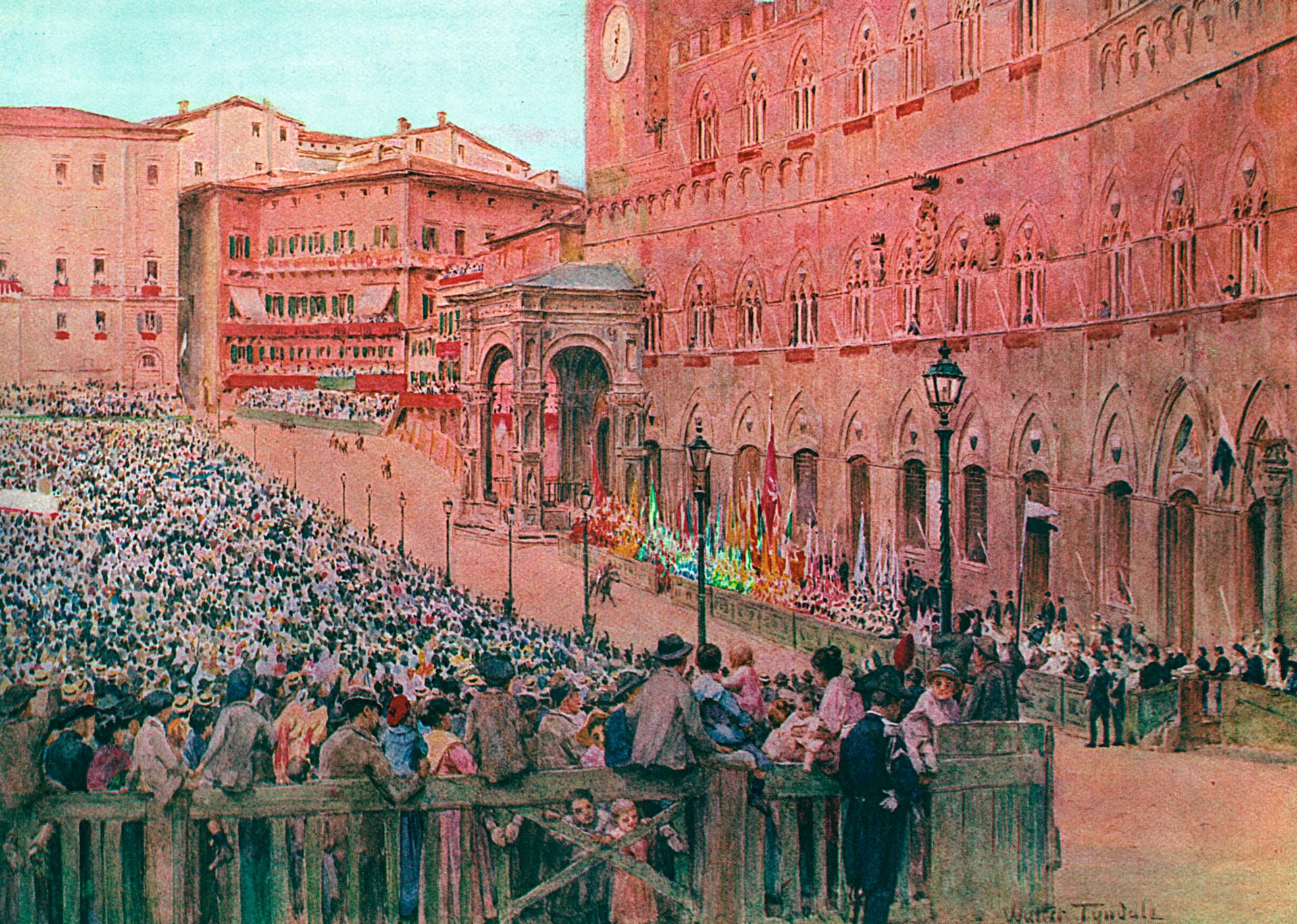 Wenn Der Palio Di Siena Ein Kunstwerk Ist. Die Künstler, Die Die Fahne Gemalt Haben