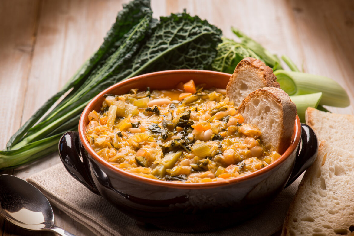 ribollita traditional tuscany soup, selective focus